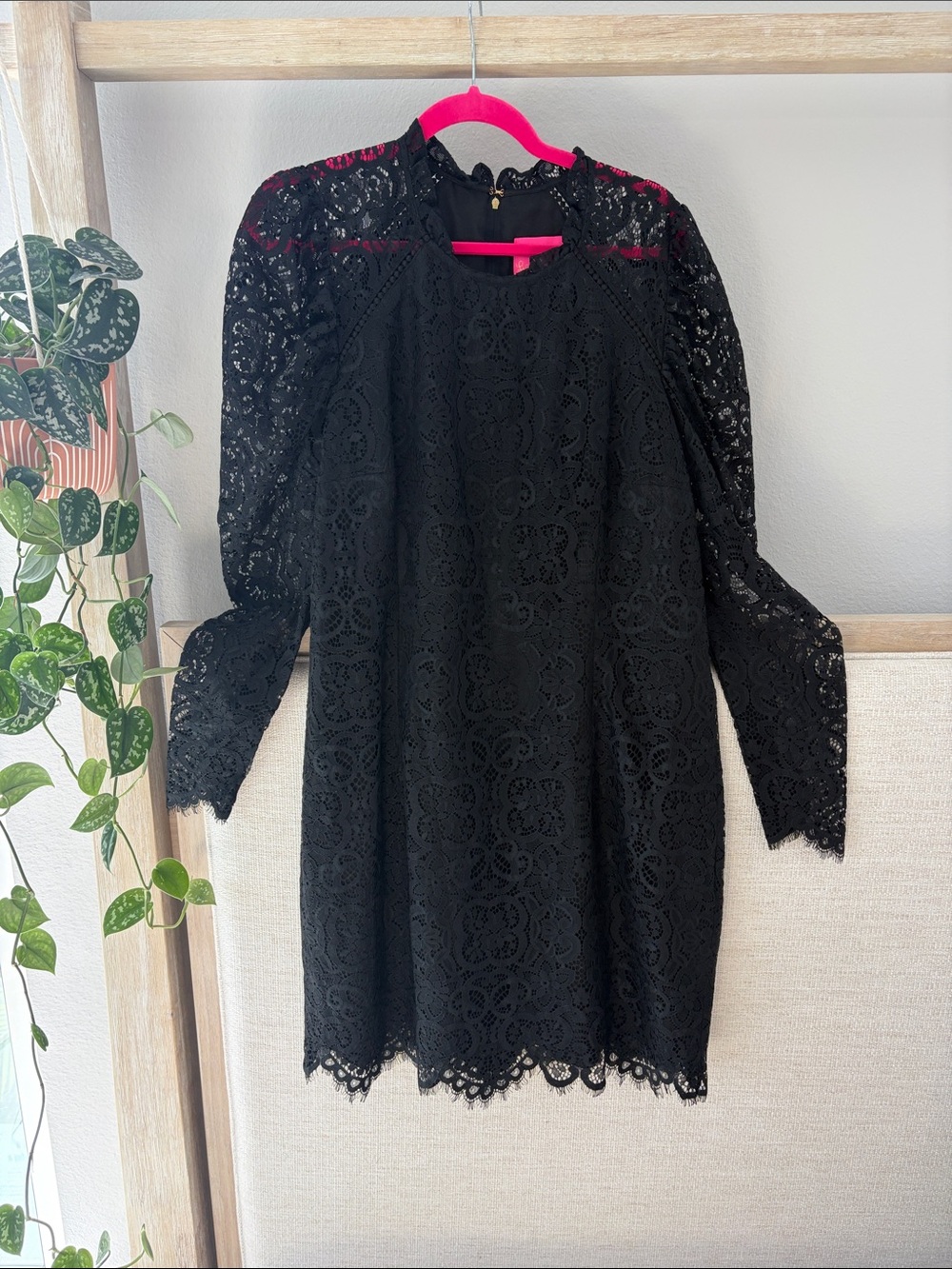 Lilly Pulitzer Black Long Sleeve Lace Dress